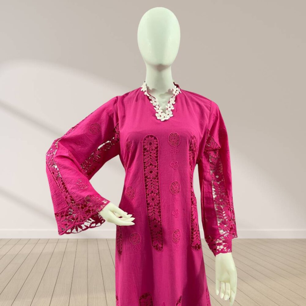 Elegant 1-Piece Fancy Chikankari Lawn Maxy - Image 2