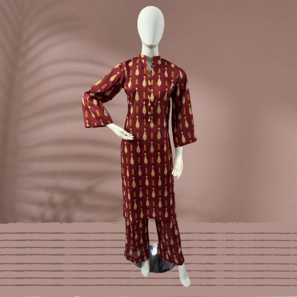 Stylish 2-Piece Printed Lawn Shirt with Trouser