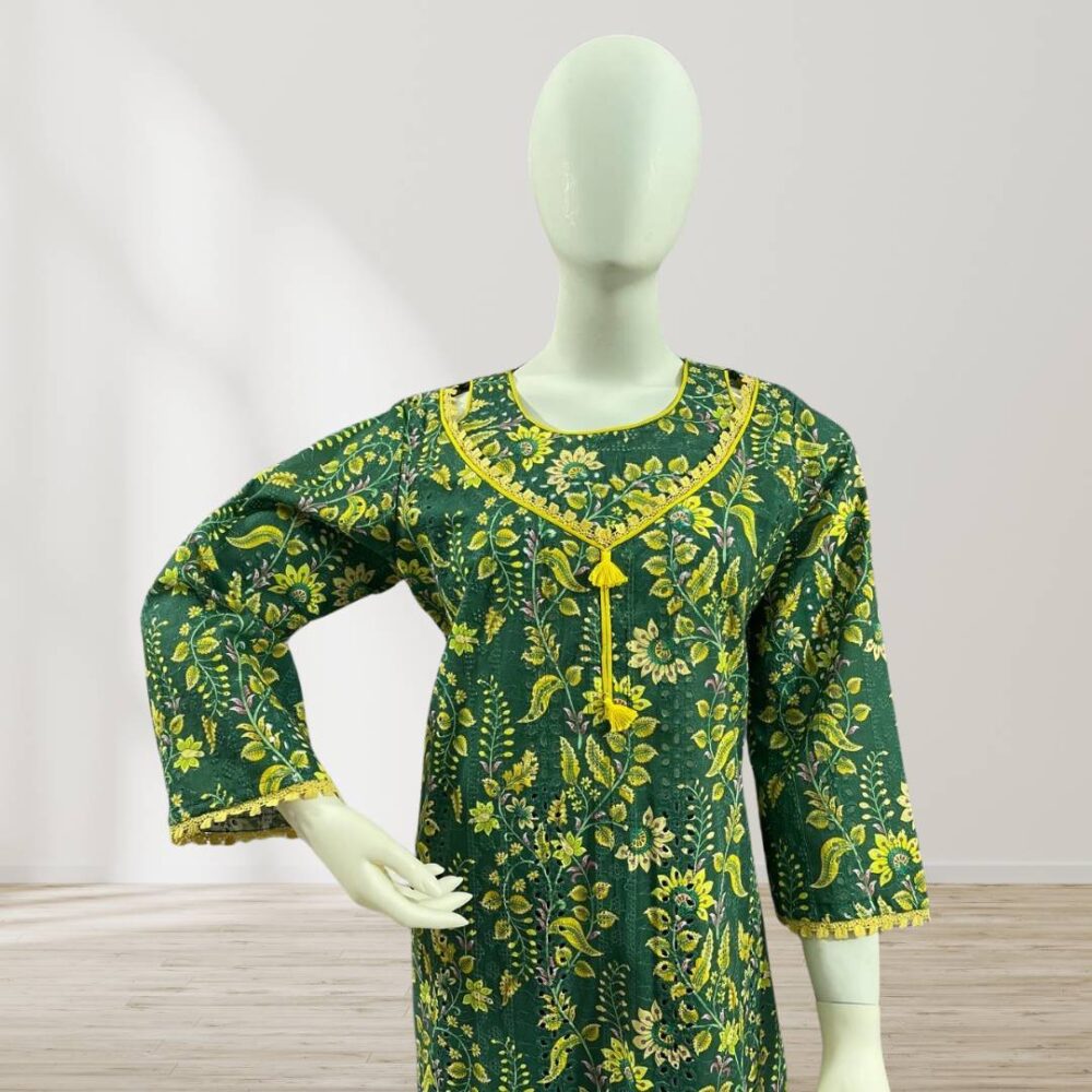 Elegant 2-Piece Chikankari Lawn Kameez with Laces Trouser - Image 2