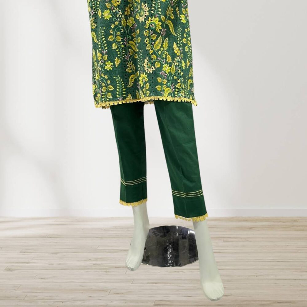 Elegant 2-Piece Chikankari Lawn Kameez with Laces Trouser - Image 3